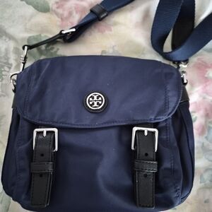 Tory Burch Navy Nylon Crossbody Messenger Bag